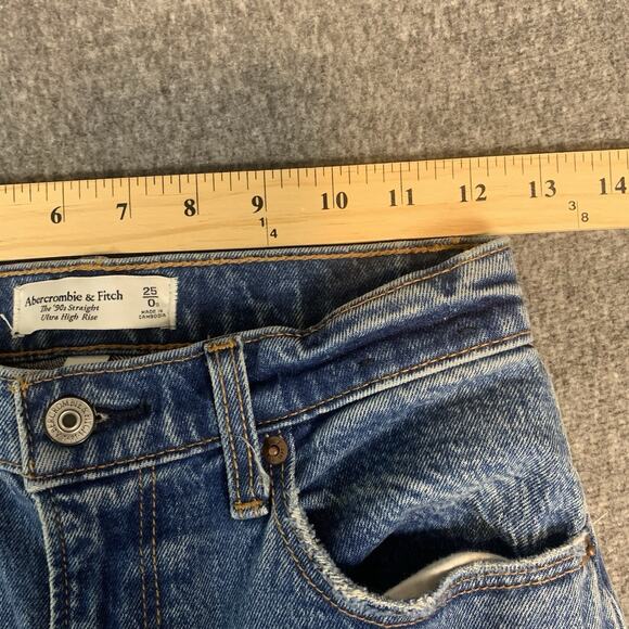 Abercrombie & Fitch Jeans  25/0s Short CURVE LOVE 90s Straight Ultra High Rise - Picture 8 of 10
